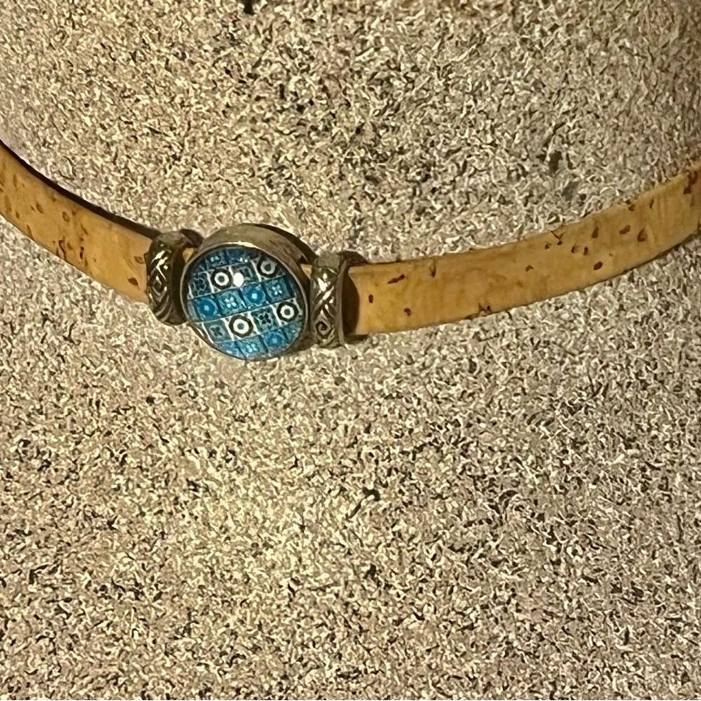 Blue and Silver Pendant Necklace 15” Length